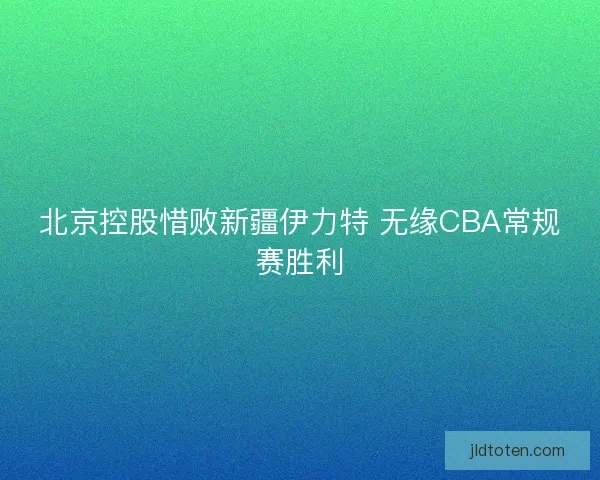 北京控股惜败新疆伊力特 无缘CBA常规赛胜利